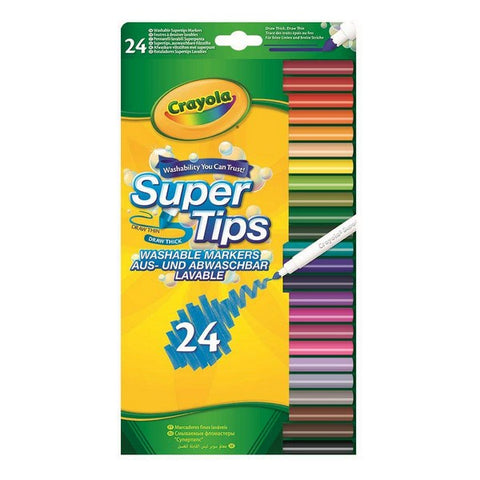 huopakärkiset kynät Crayola Pestävä (24 uds)