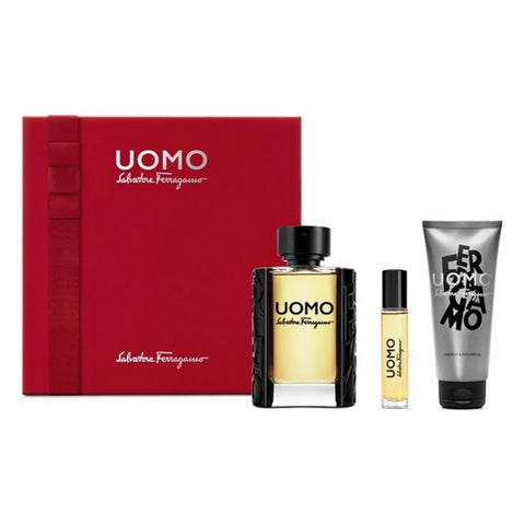 Miesten parfyymisetti Uomo  Salvatore Ferragamo EDT (3 pcs) (3 pcs)