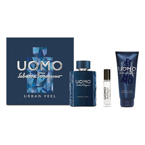 Miesten parfyymisetti Uomo Urban Feel Salvatore Ferragamo EDT (3 pcs) (3 pcs)