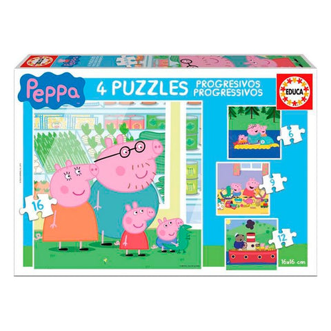 4 palapelin setti Peppa Pig Educa