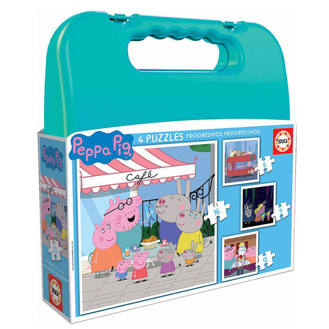 4 palapelin setti Peppa Pig Progressive Educa (6-9-12-16 pcs)