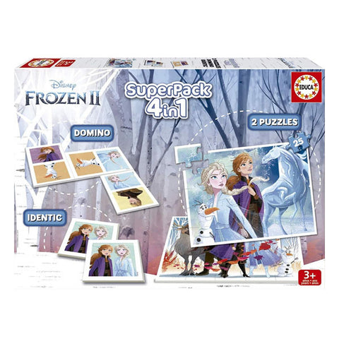 4 pelin setti Frozen Educa