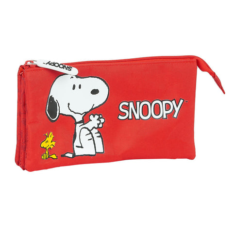 Kolmilokeroinen laukku Snoopy Punainen