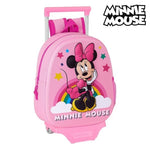 3D Koululaukku pyörillä Minnie Mouse Pinkki