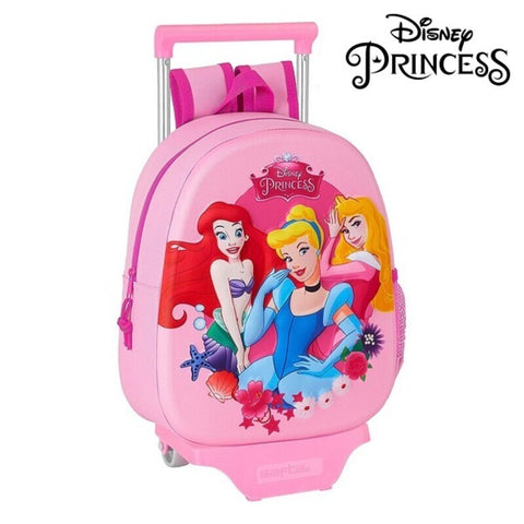 3D Koululaukku pyörillä 705 Princesses Disney Pinkki