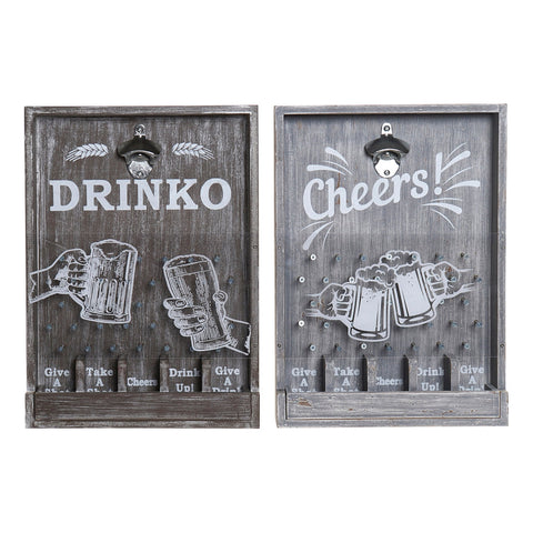 Pullonavaaja DKD Home Decor Cheers! Puu MDF (2 pcs) (33 x 7 x 46 cm)