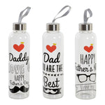 Vesipullo Father's Day DKD Home Decor Läpinäkyvä Borosilikaattilasi (550 ml) (3 pcs)