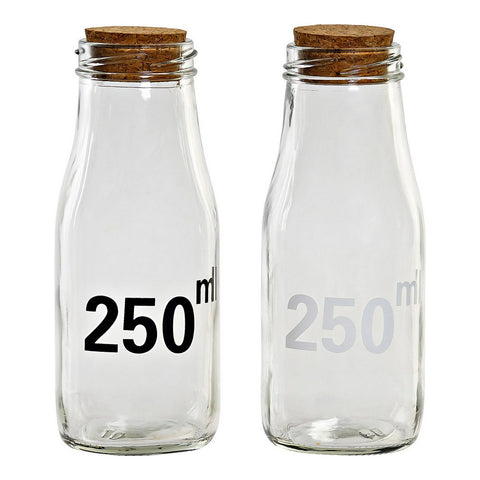 Lasipullo DKD Home Decor Musta Korkki (250 ml) (2 pcs)