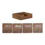 Lasinaluset DKD Home Decor Cusine Puu MDF (5 pcs)