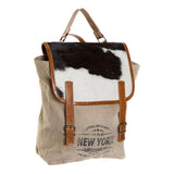 Selkäreppu DKD Home Decor New York Ruskea Beige Nahka Puuvilla (31 x 21 x 44 cm)