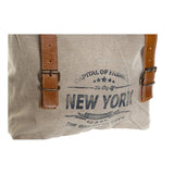 Selkäreppu DKD Home Decor New York Ruskea Beige Nahka Puuvilla (31 x 21 x 44 cm)