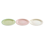 Plokščia lėkštė DKD Home Decor Pinkki Vihreä Okra Indai (26 x 26 x 3 cm) (3 pcs)