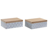 Koristerasia DKD Home Decor Mosaiikki Puu MDF (2 pcs) (24 x 16 x 9 cm)