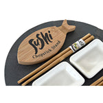 Sushisetti DKD Home Decor Keraminen Taulu Bambu (9 pcs)