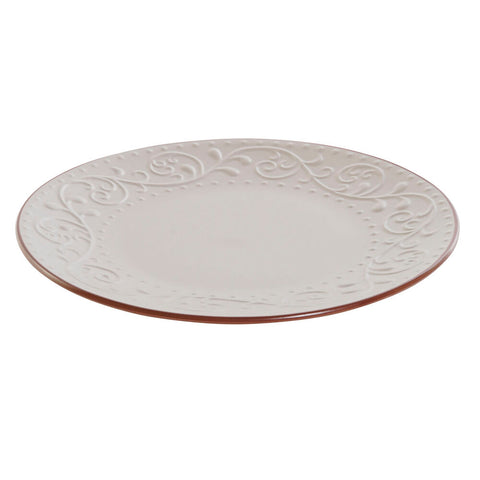 Plokščia lėkštė DKD Home Decor Beige Ruskea Kivitavara (27.5 x 27.5 x 3 cm)