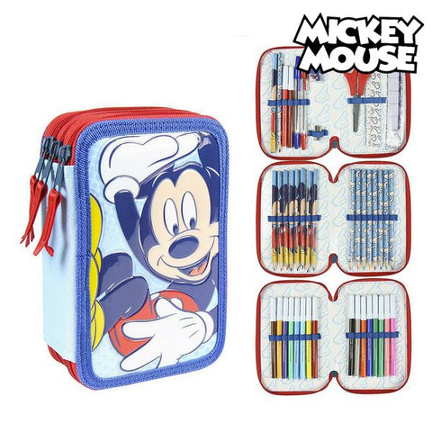 Kolmoiskynäkotelo Giotto Mickey Mouse Sininen (43 Pcs)