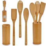 Keittiövälinesetti Vaaleanruskea Bambu (4 pcs)