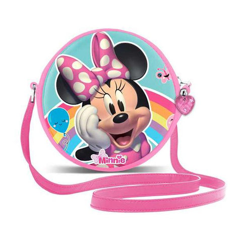 Olkalaukku Minnie Mouse Pyöreä Pinkki (Ø 12 cm)